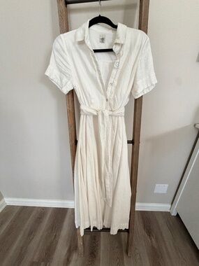 green linen dress australia Linen Maxi Sun Dress, Size AU 12 main image 1